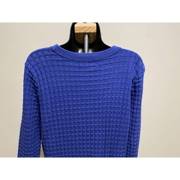 Lands End  Outfitters sweater Womens Size L 3/4 Sleeve Pullover Blue - Picture 7 of 8
